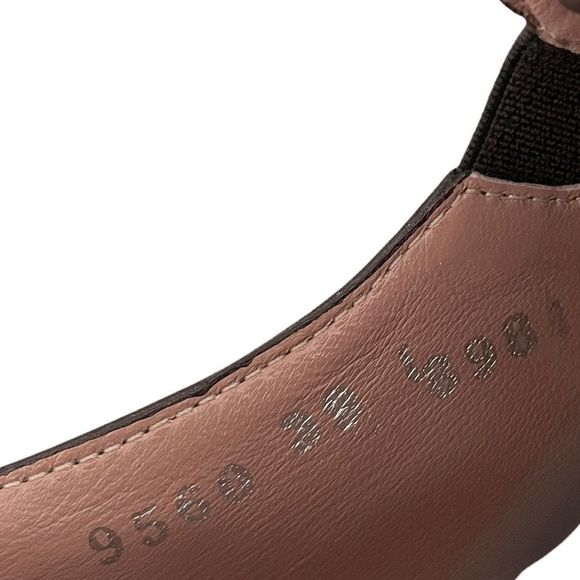 BEAUTIFEEL Leather Slip On Shoes With Small Heel Side Buttons Brown Burgundy 39 - Picture 9 of 11